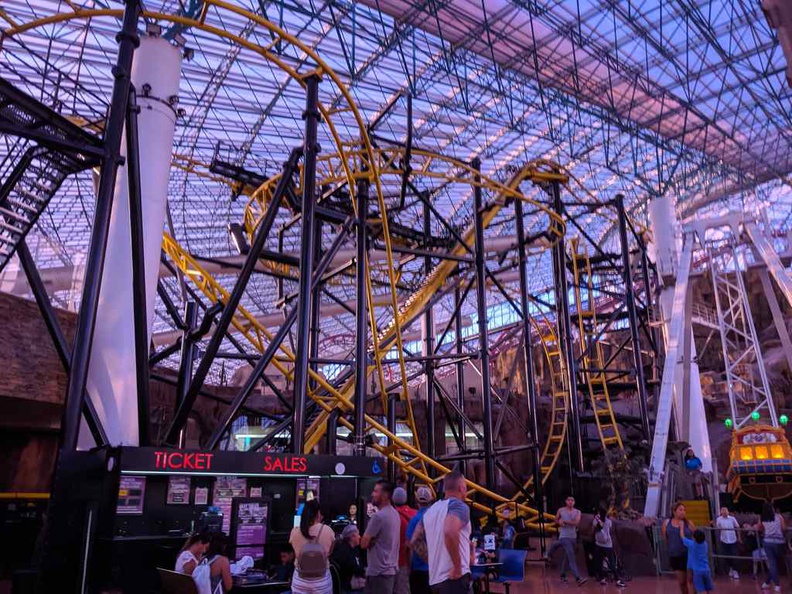 The rather compact roller coaster built indoors