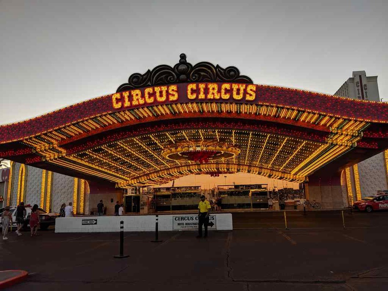 The front drop off point of Circus Circus hotel, casino and theme park