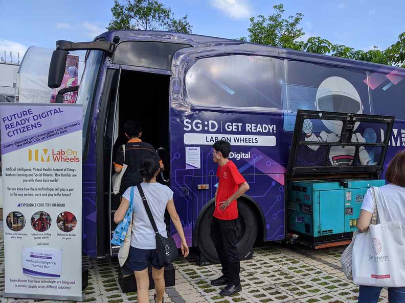 IMDA self-contained activity room. It is essentially an Escape room-on-wheels where solving various AI related tasks grants you the "escape