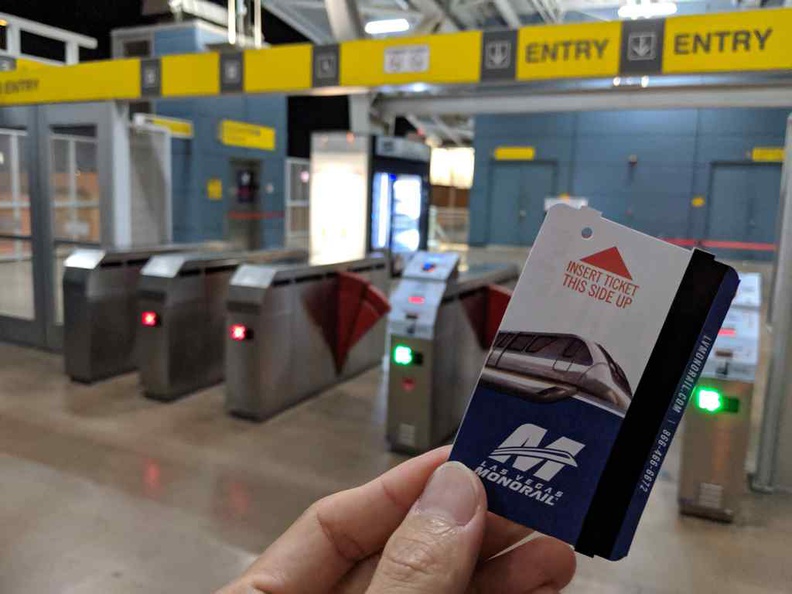 Your monorail ticket for a $5 flat fee with no distance limitations