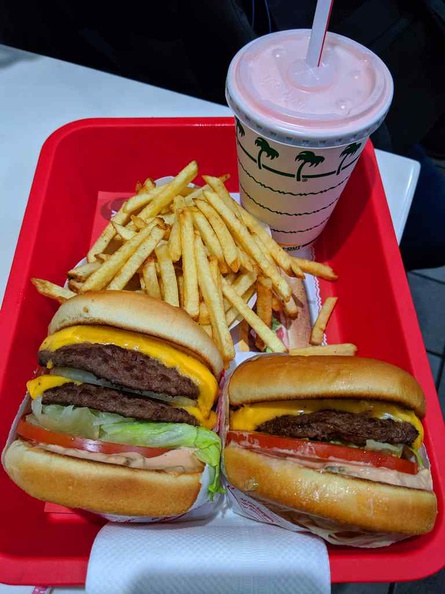 In-n-out burger burgers and awesome milkshakes