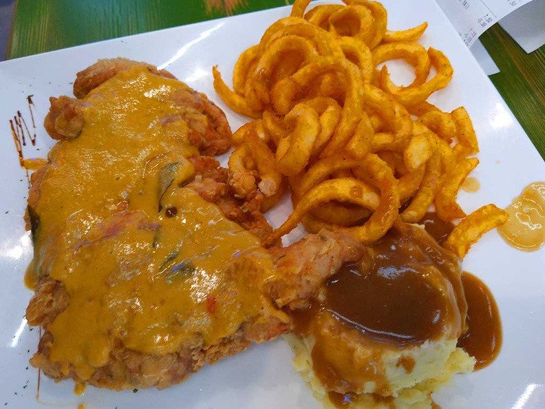 Chefs place western safra fried chicken cutlet with salted egg yolk sauce