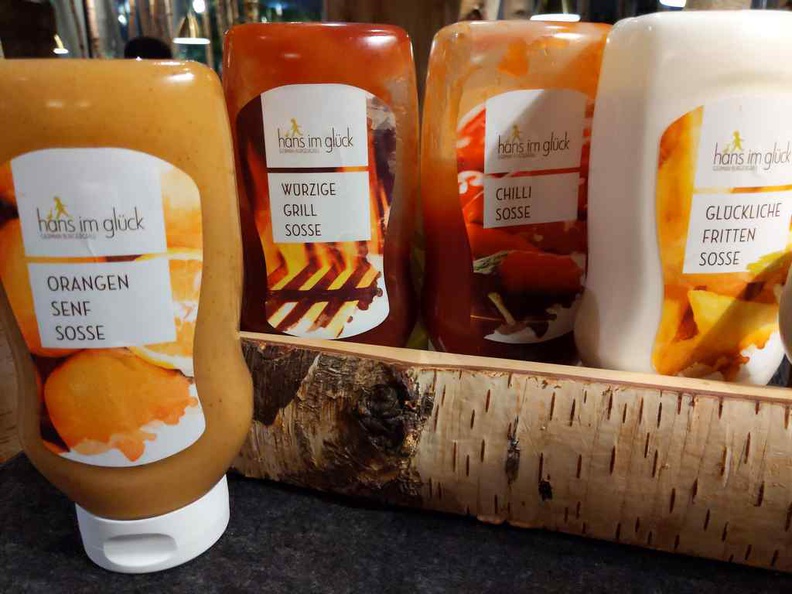 A selection of Hans im Glück sauces for your burger and fries