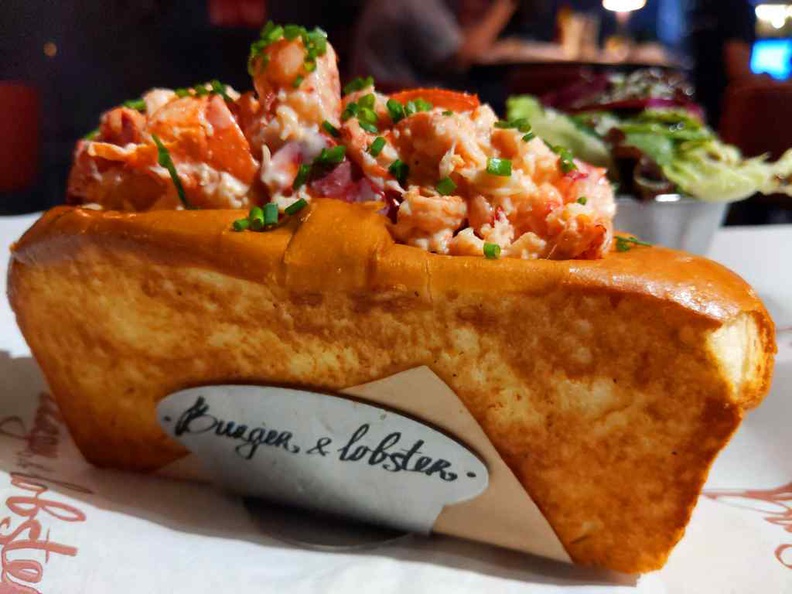 Lobster Roll ($40) fresh lobster on Burger and Lobster’s own signature toasted brioche roll