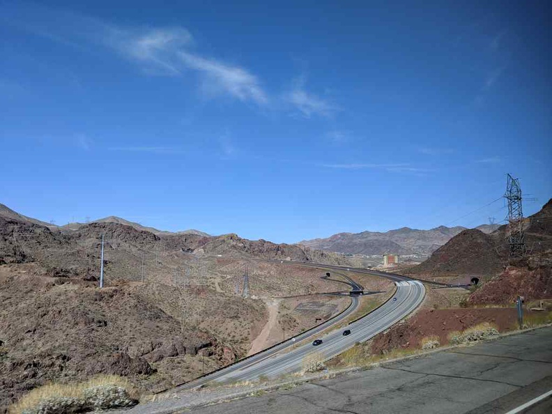 The interstate through Boulder City and into Arizona, where the Grand Canyon west reside out of the state of Nevada.
