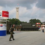 The parade square displays