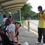 resting at busstops