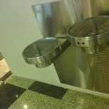 many of the few &quot;look no hands&quot; water fountains at every one of the 56 toilets in T3