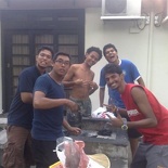 The early BBQ people!
