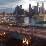 A shot of the Skyline with The Sheares bridge lit