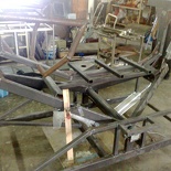 The simulator in the fabrication stage, the super structure consists mostly of welded square and tubular mild steel tubes, which