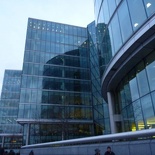 The City hall and glass facade