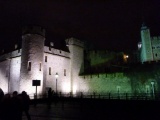 The castle towers do look li' spooky at night