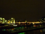 The London Bridge lit at night