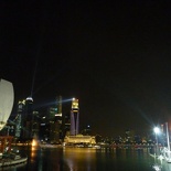 The Singapore skyline with the light beam show