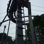 A B&M diving machine & the world's first vertical drop roller coaster.