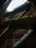 The escalator twine up the floors