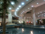 The food court areas nicely themed with fountains