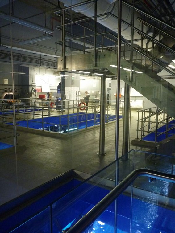 The overhead pool access and maintenance area