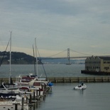 the bay bridge up east of the pier