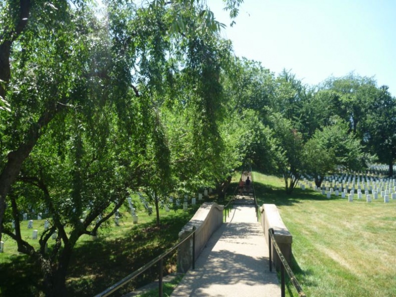 the cemetery's well served by paved walkways