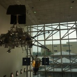 various space probes on the open air atriums