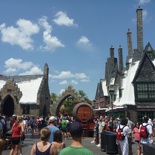 strolling down the town of hogsmeade