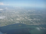 downtown miami from the plane
