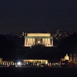 The lincoln memorial all lit a night