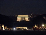 The lincoln memorial all lit a night