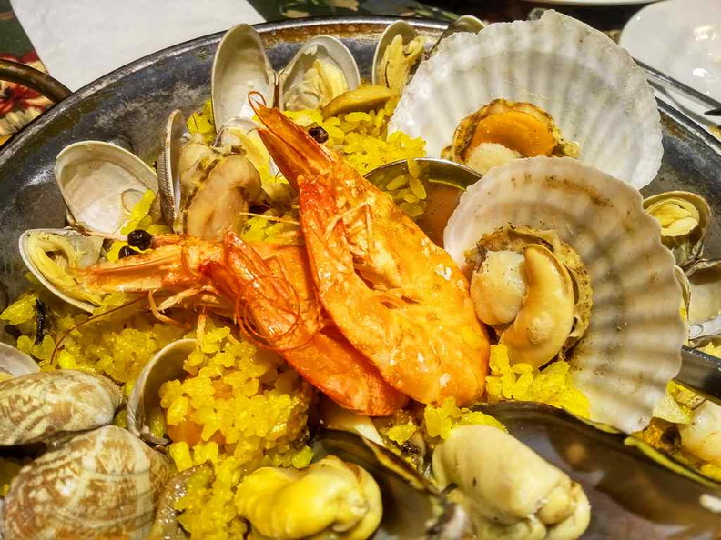 Mai Maison clams, mussels and prawns in your Seafood Paella ($27.80) for sharing