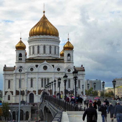 Moscow City, River and Christ the Saviour Cathedral