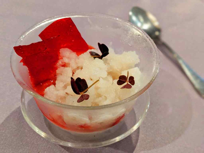 Vanilla Crème and Cherries dessert