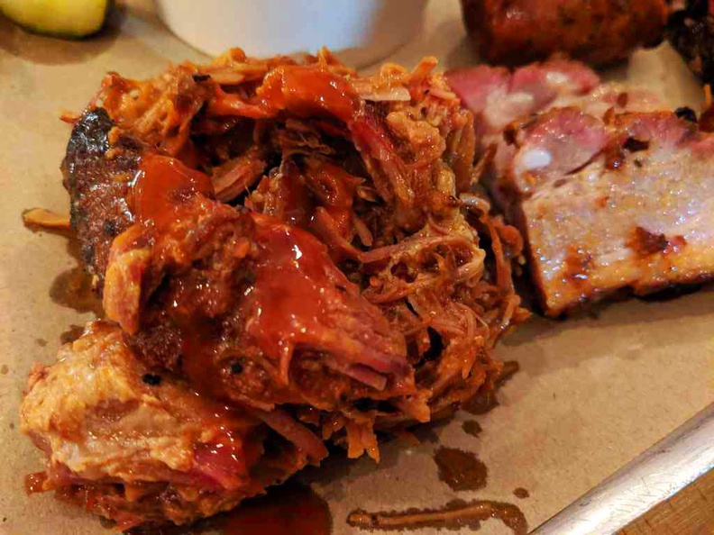 Redeye Smokehouse pulled pork and pork ribs
