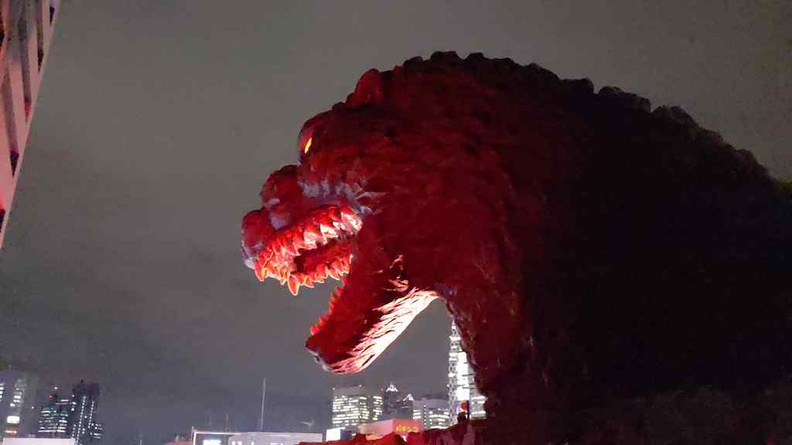 Godzilla doing his hourly roar thing at night