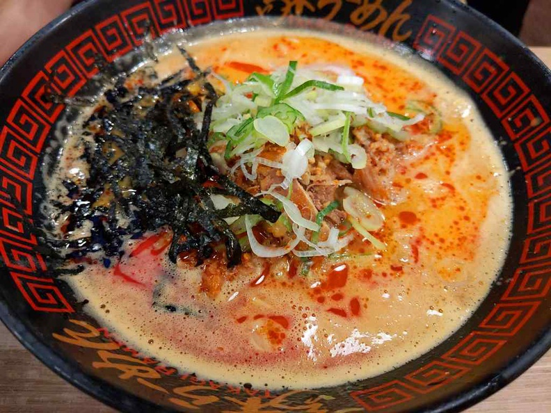 Tantanmen Ramen, a spicy potpourri of blended sesame chilli oil, peanuts and fermented beans. It can get pretty spicy