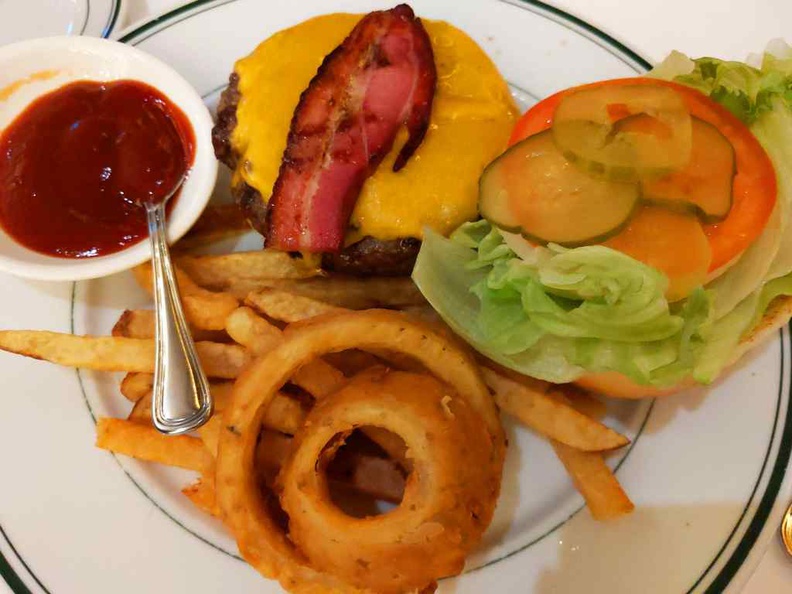 The New York prime burger is the largest of the lot, with additional Cheddar cheese and Bacon to boot ($28)
