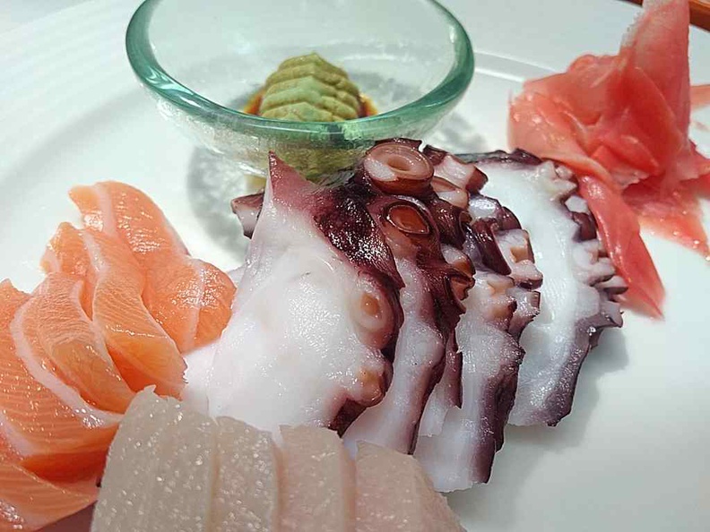 Fresh sashimi, tuna, salmon and octopus