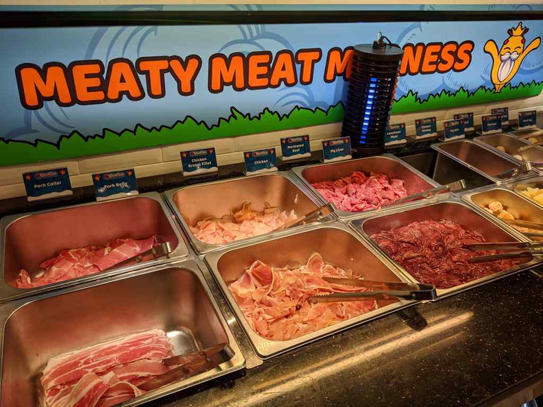 Meat serve counter section