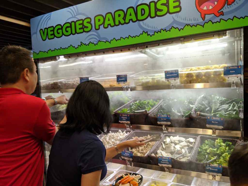 The vegetable counter, with a great large selection fresh options