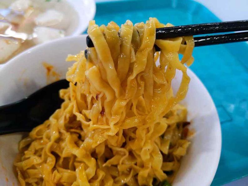 The noodles are springy and best paired with their sambal chilli