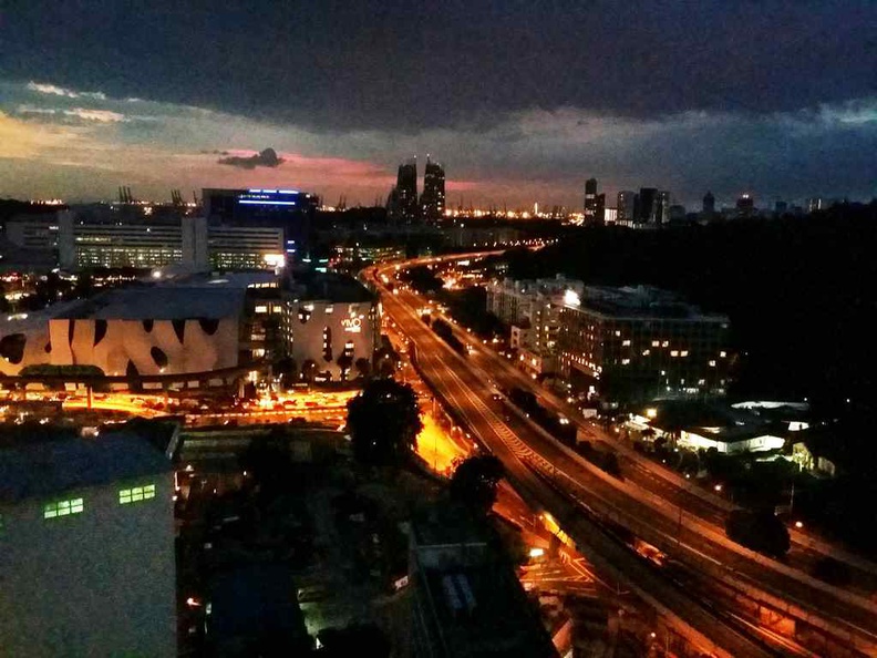 View from the restaurant with Vivocity and Mt Faber in view