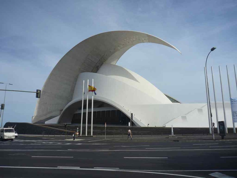 Santa Cruz seashell-looking seafront arts complex &amp; auditorium building