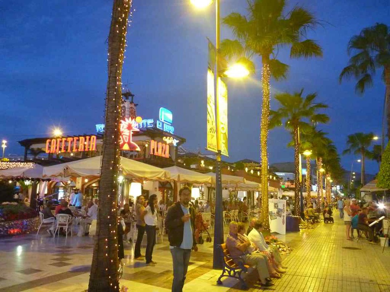 Tenerife Canary Islands Night chill out areas, is a pub district and full of food options at night