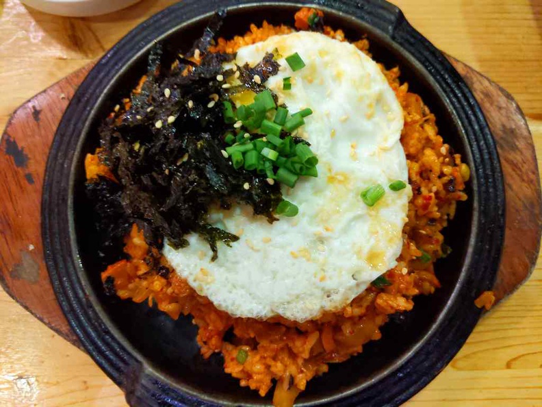 Kimchi rice with egg, Kimchi Bokkeumbap ($10.80)