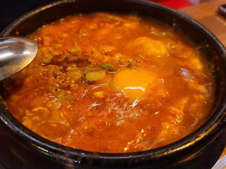 Kimchi Sundubu stew soup ($15.80)