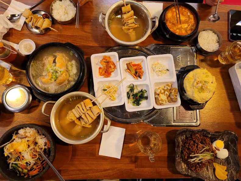 A typical spread at Wonderful Bap Seng. Loaded with all things Casual Korean dining