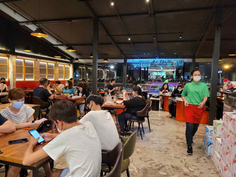 The interior dining area of the restaurant