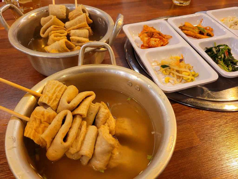 Kkochi Eomuk ($6.60), a fish cake skewer soup dish, you don't really need to drink the broth (unless you want to)