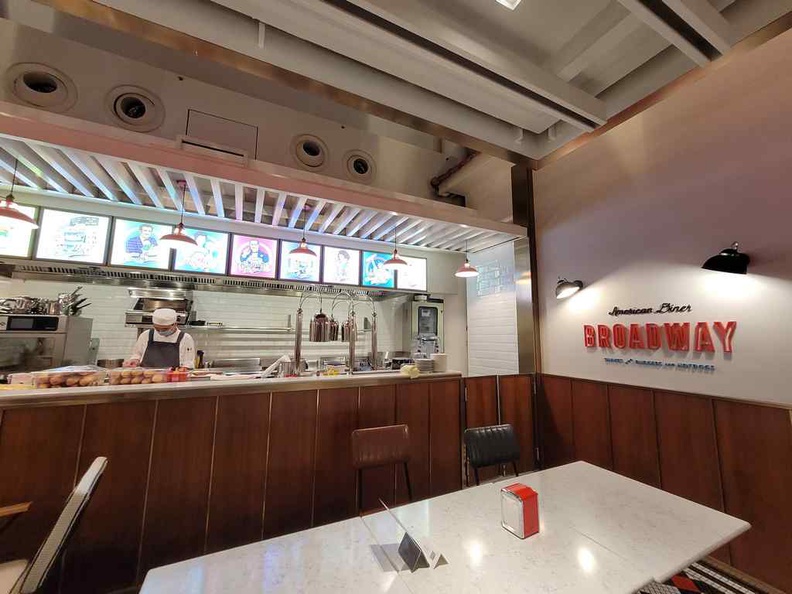 Broadway American Diner open concept kitchen and dining areas